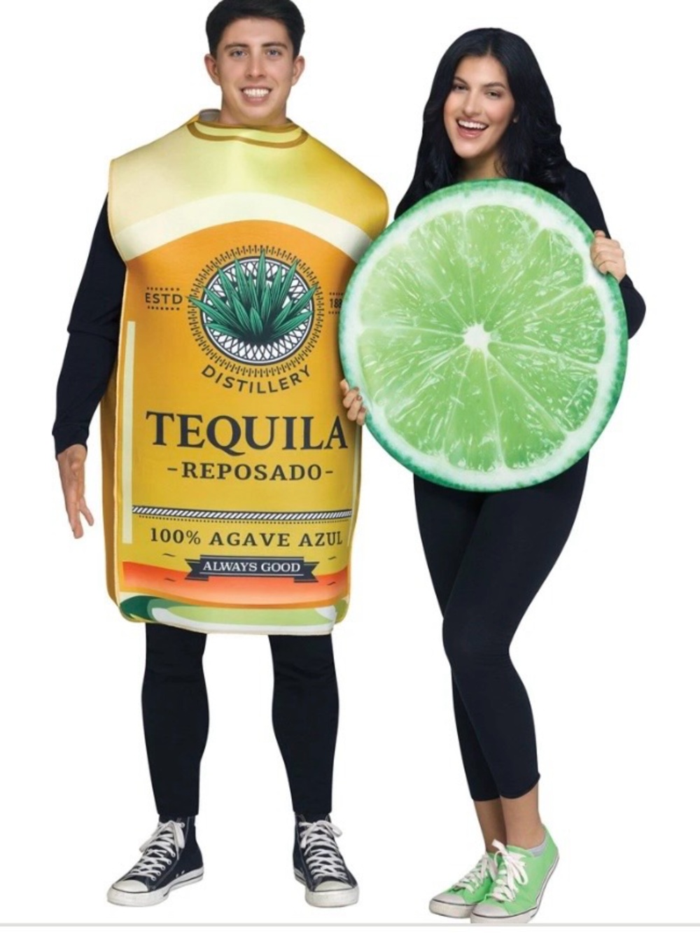 Couples Tequila And Lime Tunic Costumes Fits Sizes XS-XL New Halloween